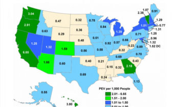 These six states have the highest electric-car adoption rates in the country