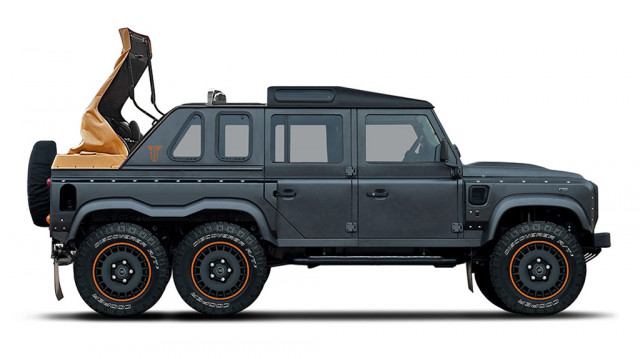 Teaser for Kahn Design Flying Huntsman 110 6x6 Double Cab Pickup Soft-Top Teaser for Kahn Design Flying Huntsman 110 6x6 Double Cab Pickup Soft-Top