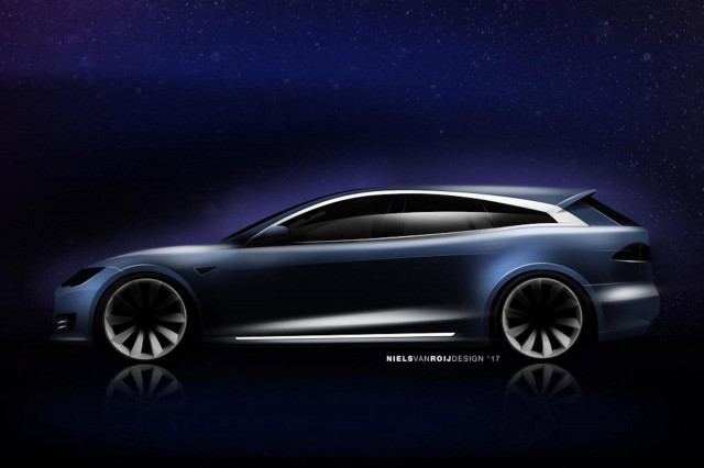 RemetzCar Tesla Model S shooting brake design sketch