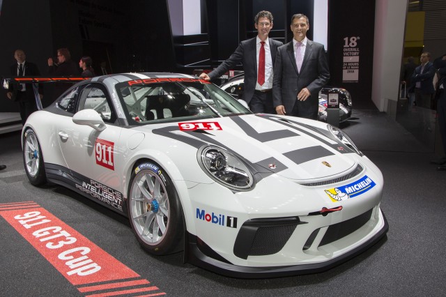 2017 Porsche 911 GT3 Cup race car, 2016 Paris auto show