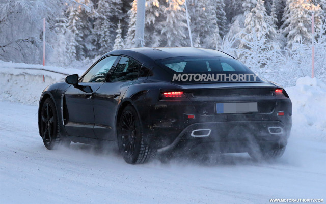 2020 Porsche ‘Mission E’ electric sedan spy shots - Image via S. Baldauf/SB-Medien