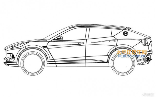 Alleged patent drawing for Lotus SUV - Image via PC Auto