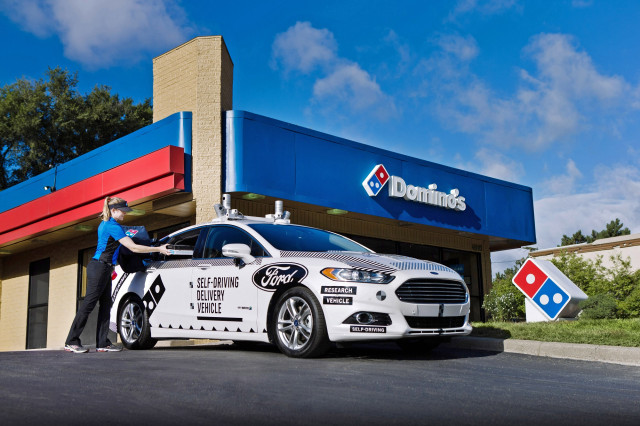 Ford and Domino's deliver pizzas with self driving vehicles
