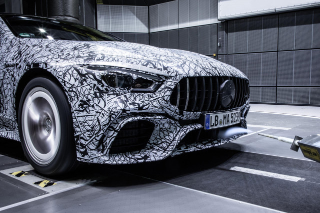 Teaser for Mercedes-AMG GT Coupe debuting at 2018 Geneva auto show