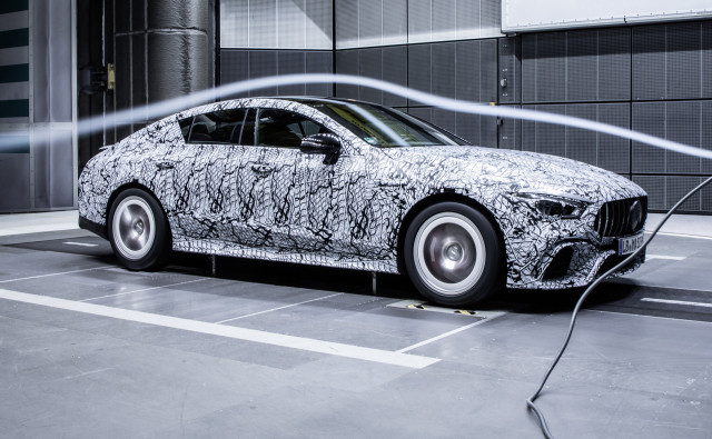 Teaser for Mercedes-AMG GT Coupe debuting at 2018 Geneva auto show