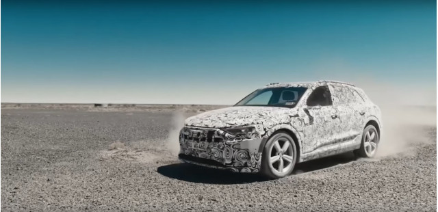 Camouflaged 2019 Audi e-tron electric SUV on video at 2018 Geneva auto show