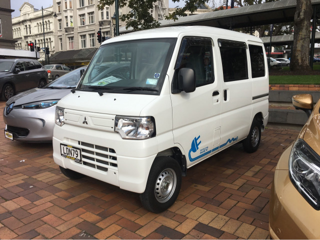 Mitsubishi i-MiEV electric delivery van, seen in New Zealand, 2018  [photo: Chelsea Sexton]