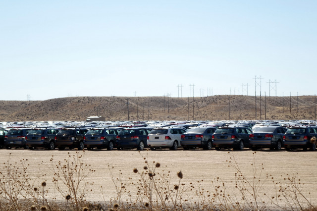 Volkswagen turbodiesels await their fate near Pikes Peak International Raceway in Colorado Springs