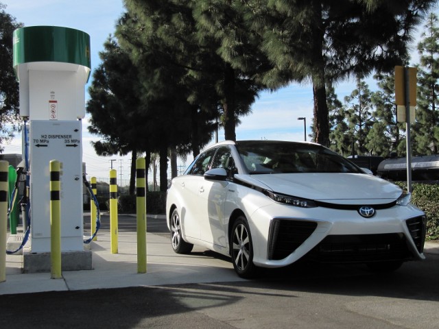 2016 Toyota Mirai hydrogen fuel-cell car, Newport Beach, CA, Nov 2014