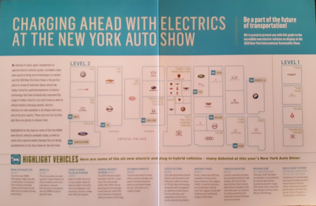 2018 New York Auto Show Plug-in Electric Car Floor Map 2018 New York Auto Show Plug-in Electric Car Floor Map