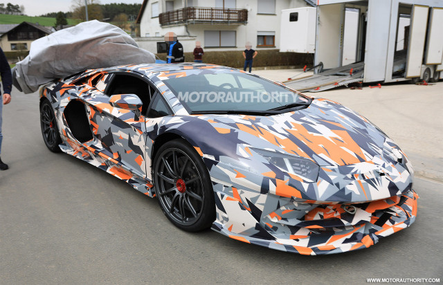 2020 Lamborghini Aventador SVJ spy shots - Image via S. Baldauf/SB-Medien