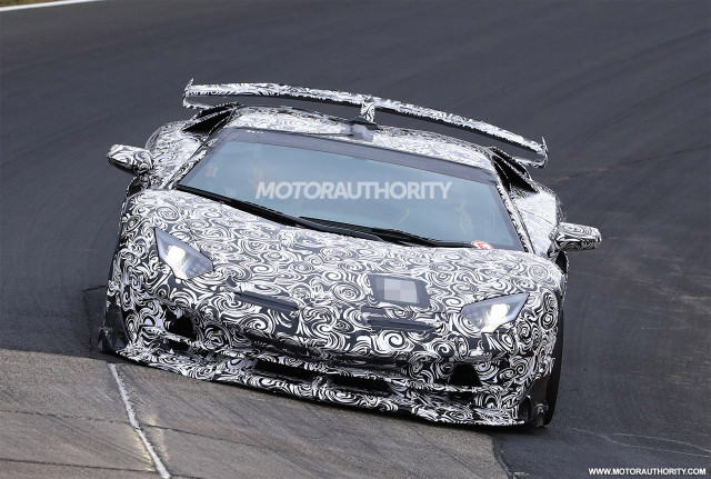 2020 Lamborghini Aventador SVJ spy shots - Image via S. Baldauf/SB-Medien