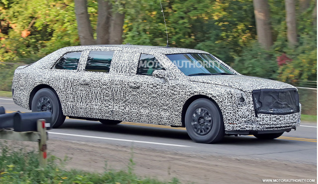 New ‘Beast’ Cadillac limousine for President Trump spy shots - Image via S. Baldauf/SB-Medien New ‘Beast’ Cadillac limousine for President Trump spy shots - Image via S. Baldauf/SB-Medien