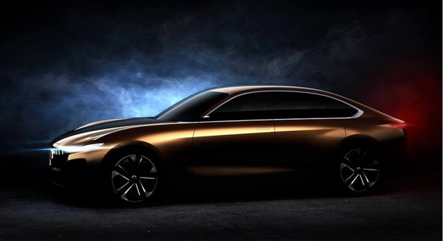 Teaser for Hybrid Kinetic H500 concept debuting at 2018 Beijing auto show