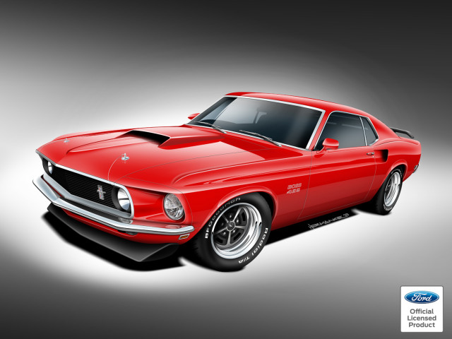 Teaser sketch for Classic Recreations 1969-1970 Ford Mustang Boss 429