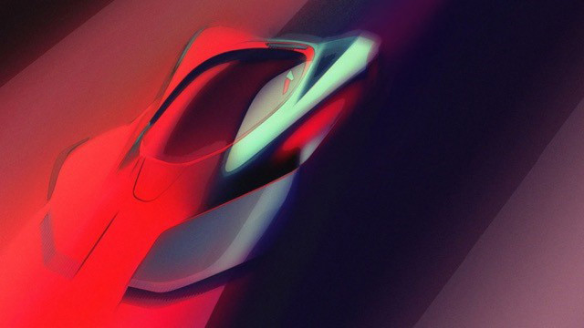 Teaser sketch for Pininfarina PF0 electric hypercar debuting in 2019