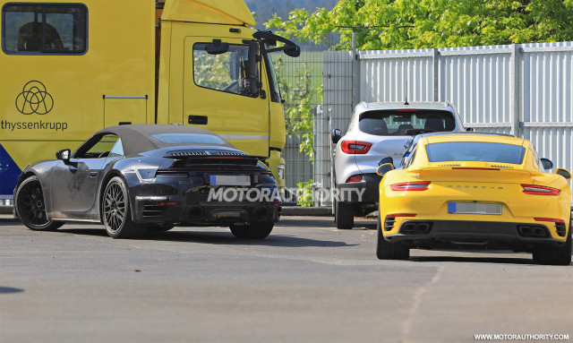 2020 Porsche 911 Turbo Cabriolet spy shots - Image via S. Baldauf/SB-Medien