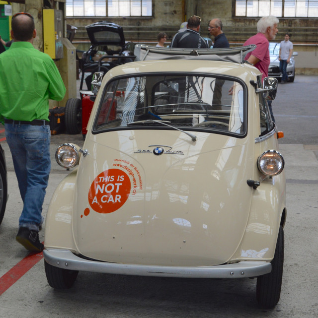 Electric BMW Isetta at start of WAVE Rally, June 2018, Wintertur, Switzerland [WORLDREACH PHOTO] 