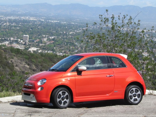 2013 Fiat 500e electric car, Los Angeles drive event, April 2013