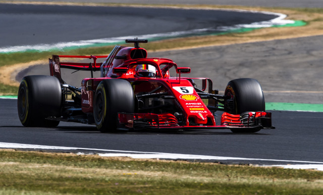 Ferrari's Sebastian Vettel at the 2018 Formula 1 British Grand Prix Ferrari's Sebastian Vettel at the 2018 Formula 1 British Grand Prix