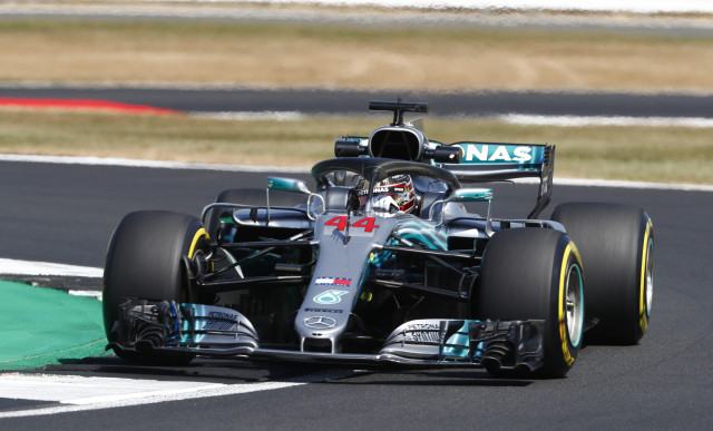 Mercedes-AMG's Lewis Hamilton at the 2018 Formula 1 British Grand Prix Mercedes-AMG's Lewis Hamilton at the 2018 Formula 1 British Grand Prix