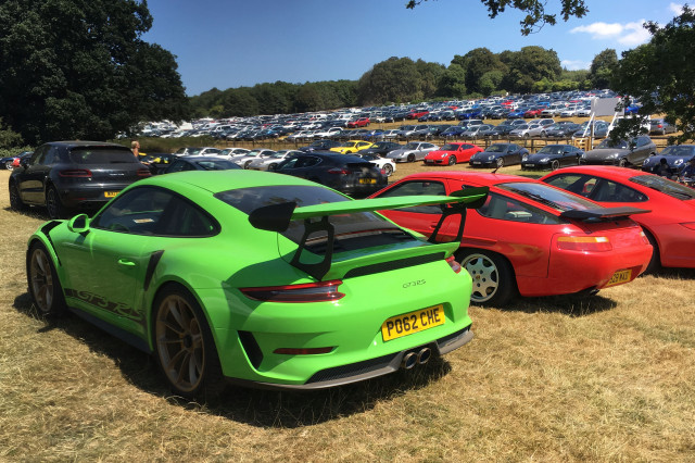 The parking lot at the 2018 Goodwood Festival of Speed
