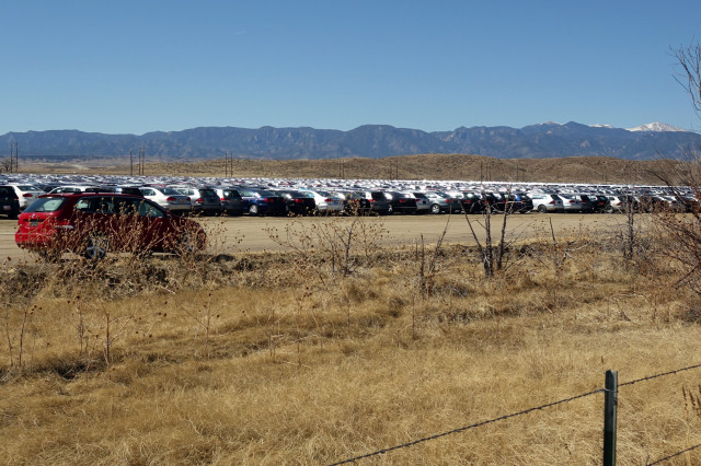 Volkswagen turbodiesels await their fate near Pikes Peak International Raceway in Colorado Springs