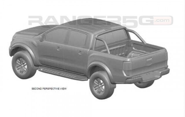 Design patent application shows potential U.S.-spec Ford Ranger Raptor - Image via Ranger5G forum