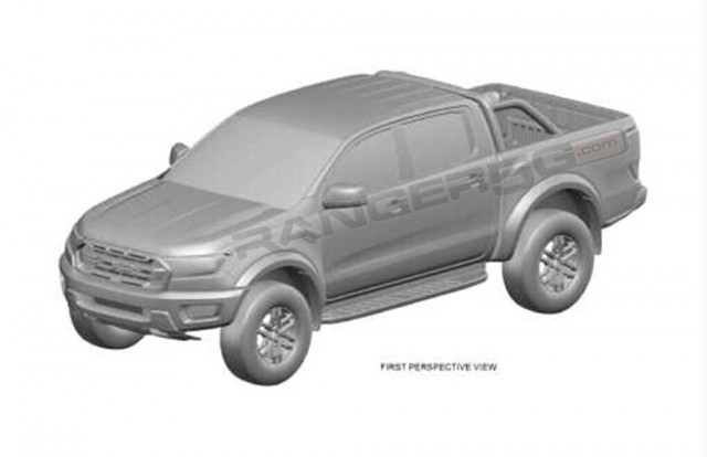 Design patent application shows potential U.S.-spec Ford Ranger Raptor - Image via Ranger5G forum