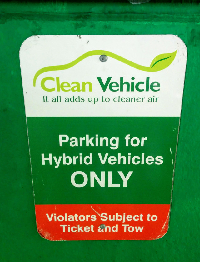 Parking sign at Logan Airport in Boston reserved for 