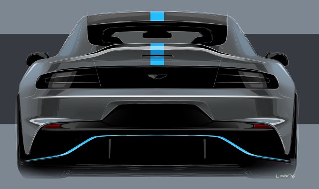 Teaser for Aston Martin Rapid-E debuting in late 2019