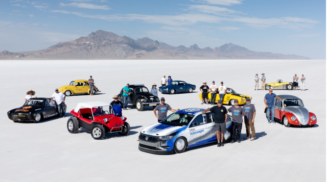 2019 Volkswagen Jetta Bonneville Salt Flats racer during Sept. 2018 speed record attempt