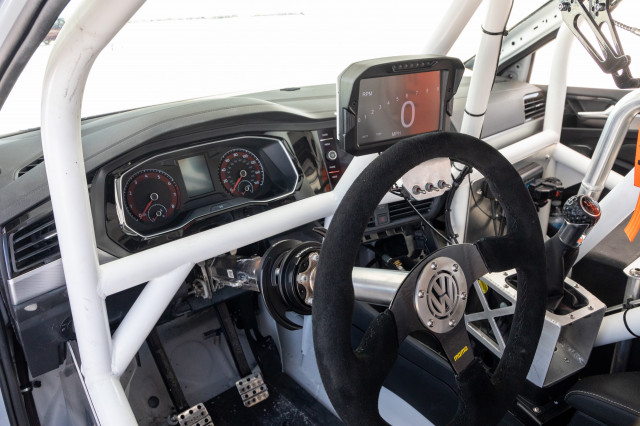 2019 Volkswagen Jetta Bonneville Salt Flats racer during Sept. 2018 speed record attempt
