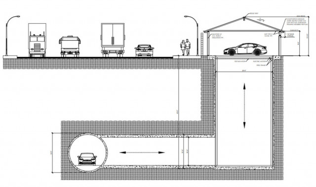 The Boring Company garage elevator