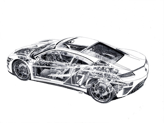 Acura NSX cutaway drawing
