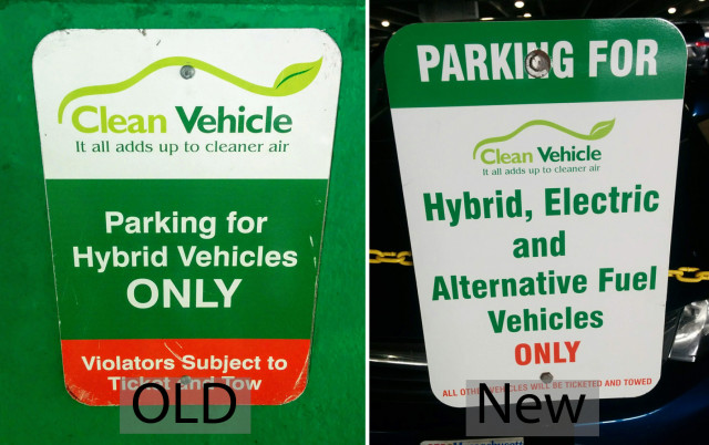Massachusetts updates green-car parking signs at Logan Airport [CREDIT: JOHN BRIGGS]