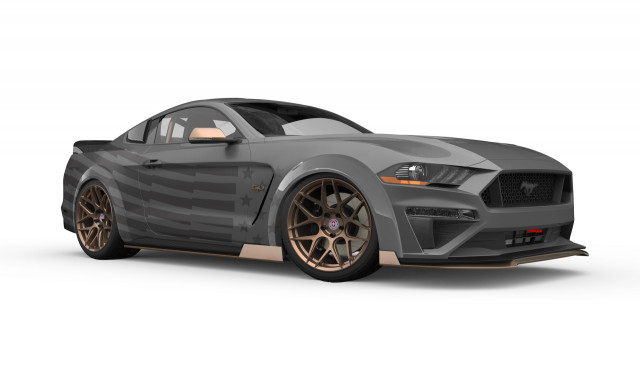 Teaser sketch for 2019 CJ Pony Parts Ford Mustang GT debuting at 2018 SEMA show
