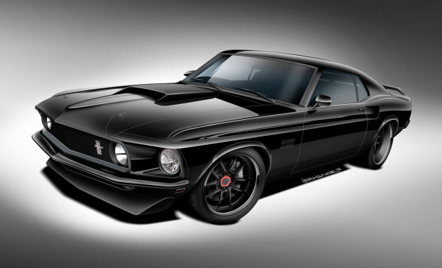 Teaser sketch for Classic Recreations 1969 Ford Mustang Boss 429 debuting at 2018 SEMA show