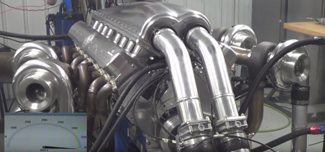 The Devel quad-turbo V-16 makes over 5,000 horsepower