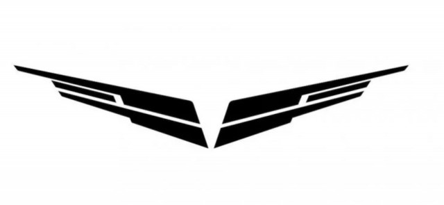 Cadillac 4.2-liter twin-turbo V-8 Blackwing engine logo