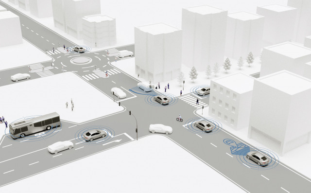 Urban environment with self-driving cars