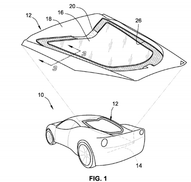 2020 Chevrolet Corvette engine hatch cover patent image