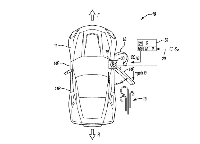 Mid-engine C8 Corvette power door patent