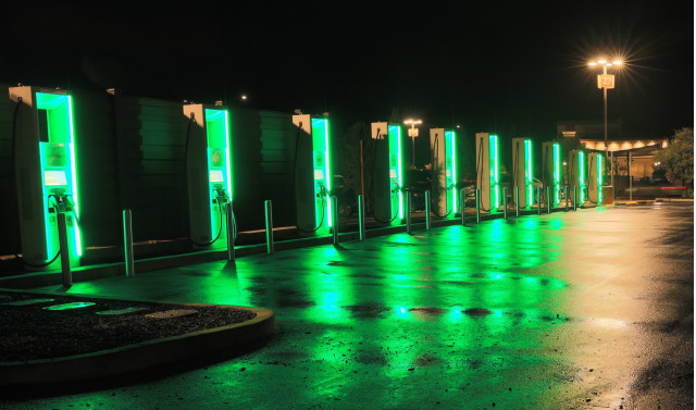 Electrify America chargers at San Francisco Premium Outlets