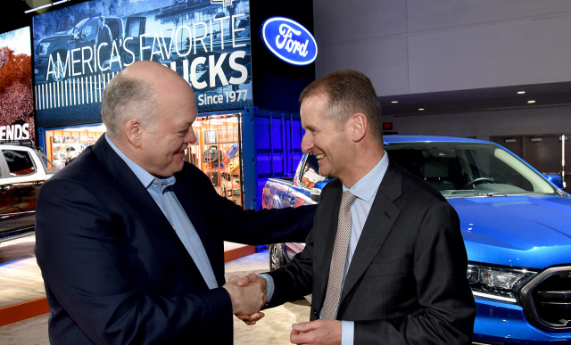 Ford CEO Jim Hackett and Volkswagen Group CEO Herbert Diess