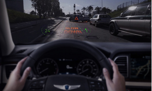 Genesis G80 concept with holographic augmented reality navigation system