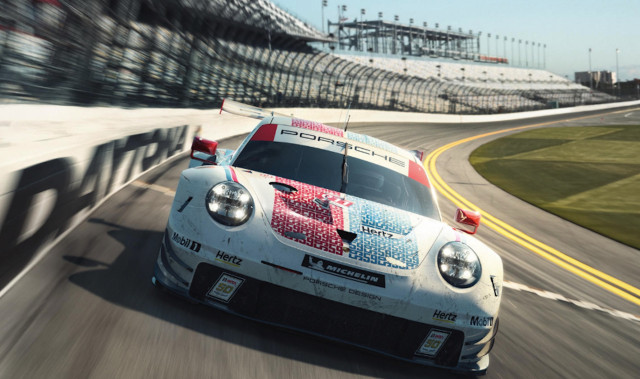 Porsche 911 RSR Brumos racing livery for 2019 Rolex 24 at Daytona