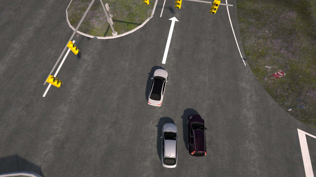 Toyota Research Institute simulation of actual 3-car crash, to test Guardian active-safety system