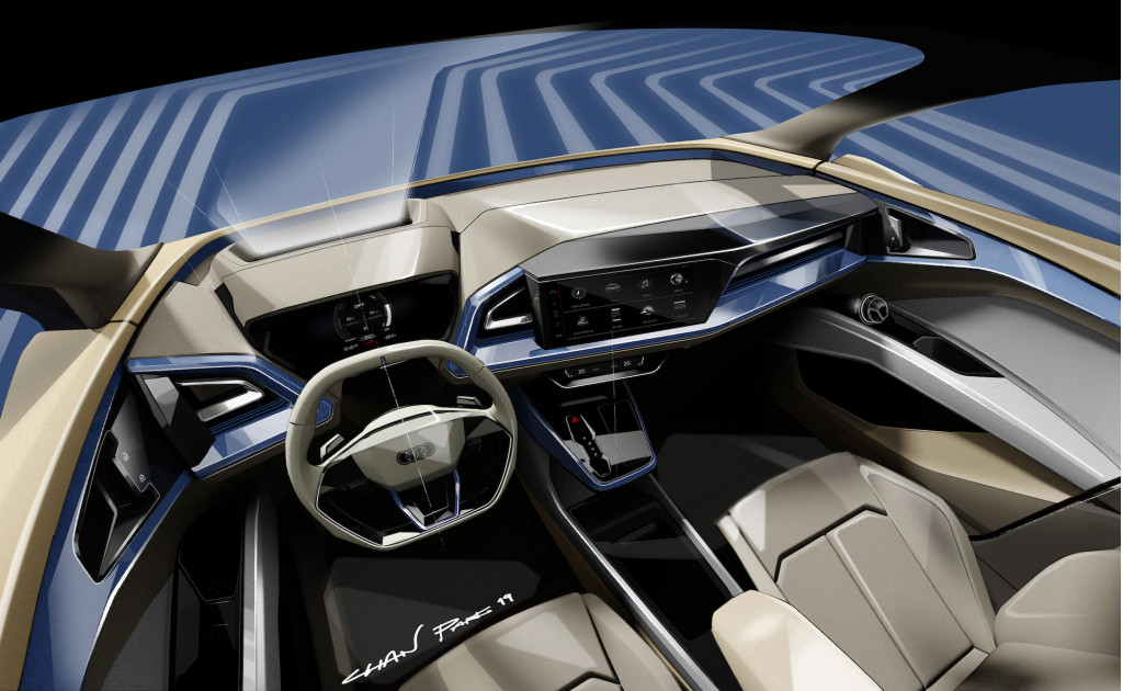 Audi Q4 e-tron concept teaser sketch