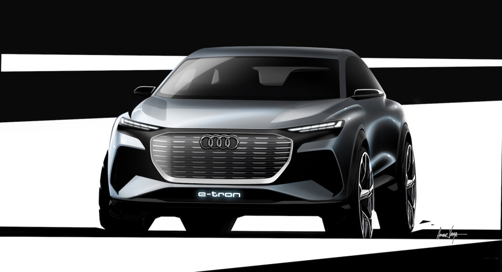 Audi Q4 e-tron concept teaser sketch Audi Q4 e-tron concept teaser sketch
